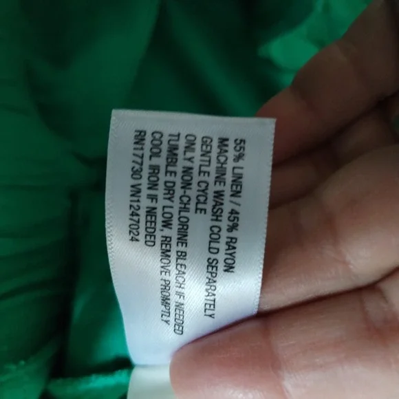 Universal Thread Green Tiered Button Front Midi Skirt 1X Linen Blend Pockets Boh - Picture 4 of 10